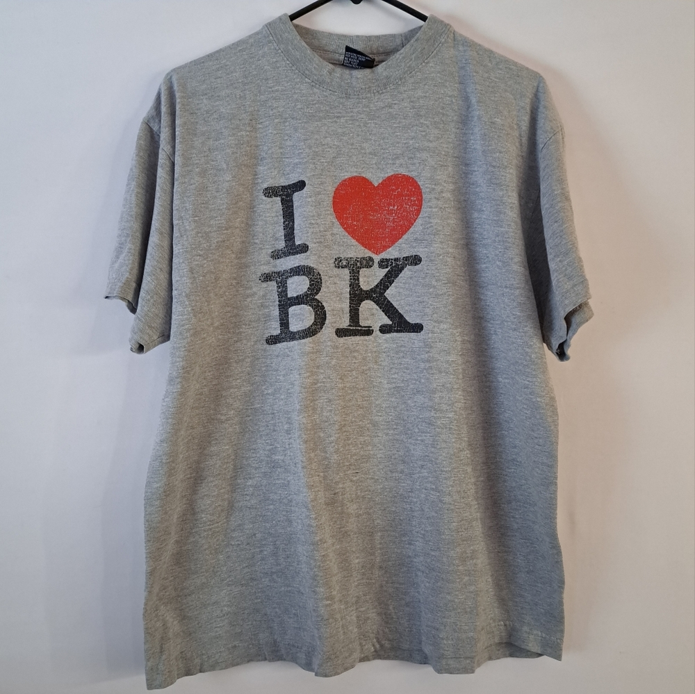 Vintage Talha USA I Heart BK Shirt Faded Letters